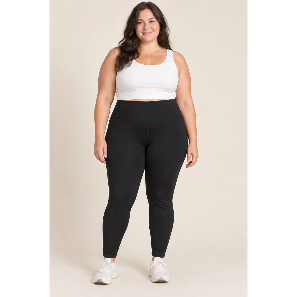 Leggings Depot Women Black High Waisted Yoga Pants Leggings 1X YL6X NWT